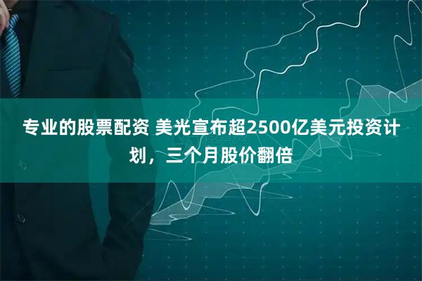 专业的股票配资 美光宣布超2500亿美元投资计划，三个月股价翻倍